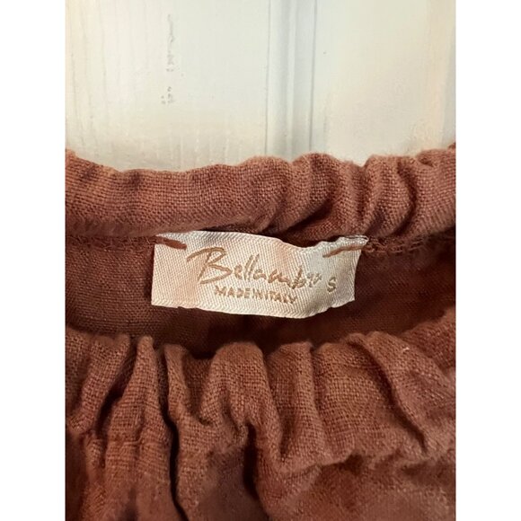 Bella Umbra Made in Italy 100% Linen Brown Tank Top Size Small - Picture 3 of 7